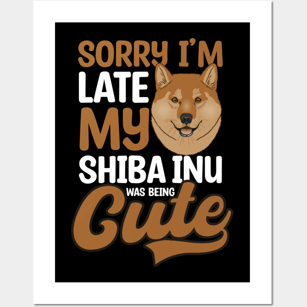 Shiba Inu Shirt | Was Beeing Cute Wall Art by Gawkclothing